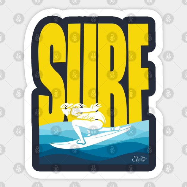 Surf Sticker by Timeless Chaos
